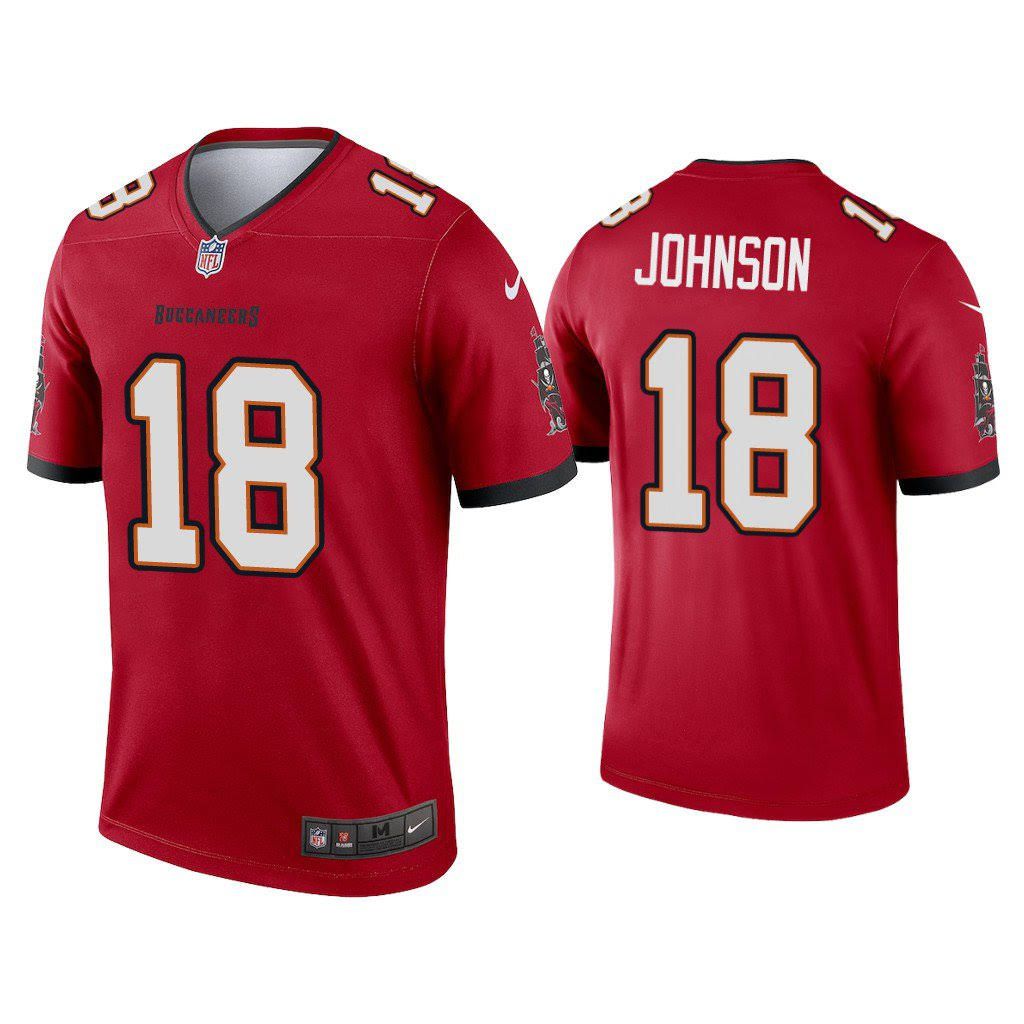 Men Tampa Bay Buccaneers #18 Tyler Johnson Nike Red Legend NFL Jersey